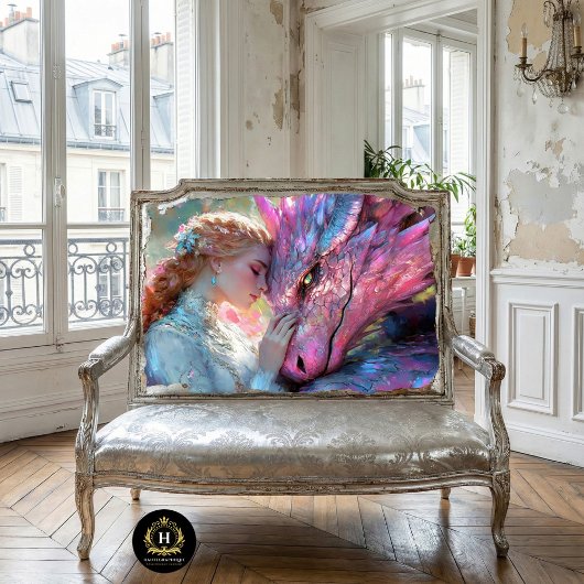 Whimsisch Pink Dragon & Elven Princess Decoupage Seidenpapier