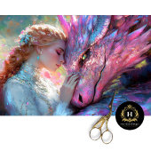 Whimsisch Pink Dragon & Elven Princess Decoupage Seidenpapier