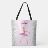 Whimsisch Pink Glitzer Ballerina Look Tasche (Vorderseite)