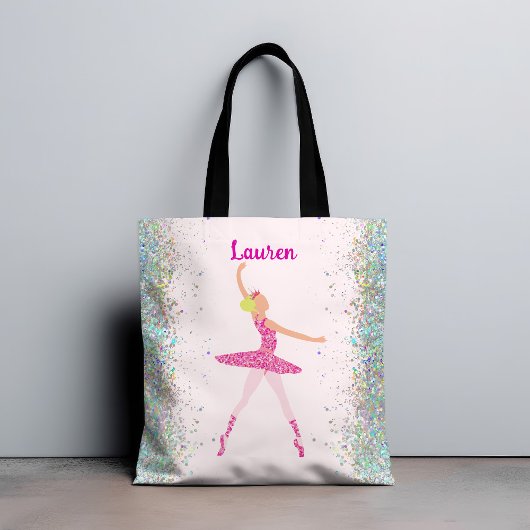 Whimsisch Pink Glitzer Ballerina Look Tasche