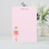 Whimsisch Pink Wassercolor Nutcracker Ballerina Dankeskarte (Stehend Vorderseite)