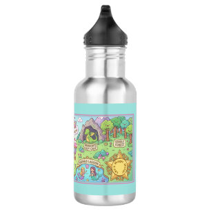 Whimsische Abenteuerkarte Fantasy-Schulflasche Edelstahlflasche