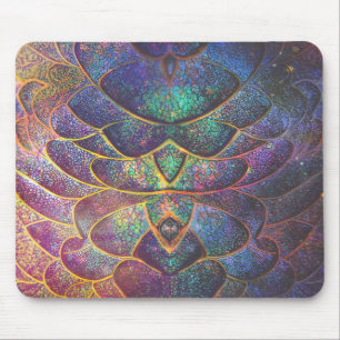 Whimsische abstrakte Drachenschuppen coole fraktal Mousepad