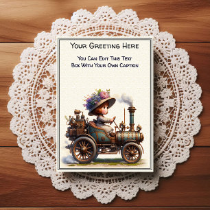 Whimsische alltägliche sentimentale Steampunk-Kuns Postkarte