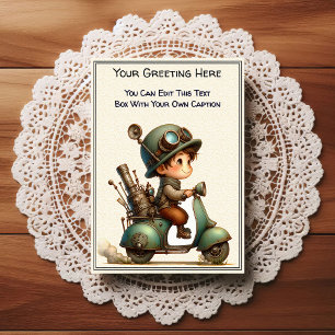 Whimsische Alltags-Sentiment-Steampunk-Kunst   Postkarte