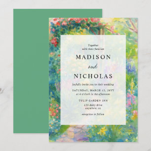 Whimsische Aquarell-Blumen-Hochzeit im Frühling Einladung