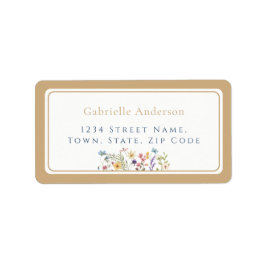 Whimsische Aquarell-Wildblumen Goldene Hochzeit  Adressaufkleber