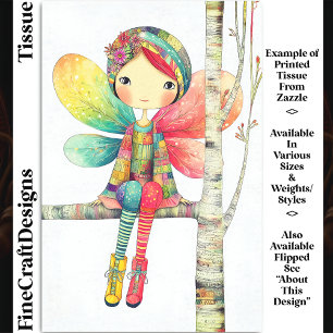 Whimsische Boho Rote Haare Fee DH1LF Decoupage Seidenpapier