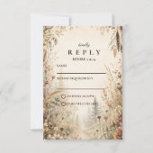 Whimsische Boho-Waldhochzeit RSVP Karte (Vorderseite)