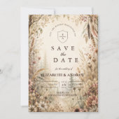 Whimsische Boho-Waldhochzeit Save The Date (Vorderseite)