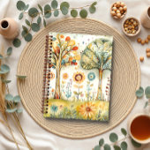 Whimsische Bunte Hippie Boho Bäume | Notizblock