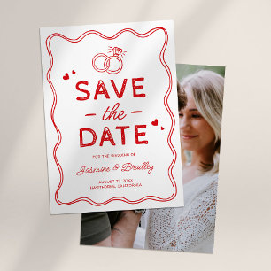 Whimsische Doodle-Hochzeit Save The Date