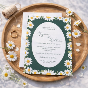 Whimsische elegante grüne Blumenrand-Hochzeit Einladung