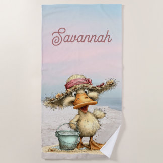 Whimsische Enten-Strandszene Persönlich Strandtuch