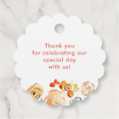 Whimsische erdige Blumen Herbst Hochzeit Danke Geschenkanhänger (Rückseite)