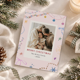 Whimsische farbenfrohe Weihnachtsfotografie Feiertagskarte