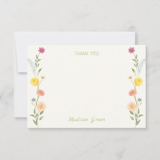 Whimsische Florale Abschlussfeier Dankeskarte (Vorderseite)
