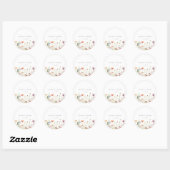 Whimsische Florale Hochzeit Runder Aufkleber (Blatt)