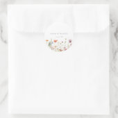 Whimsische Florale Hochzeit Runder Aufkleber (Tasche)