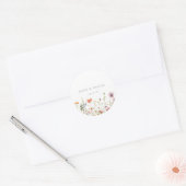 Whimsische Florale Hochzeit Runder Aufkleber (Umschlag)