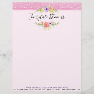 Whimsische florale Rosen und rustikales rosa Holz Briefbogen