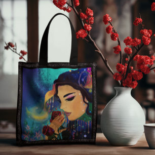 Whimsische Frauen mit Rosen Tasche