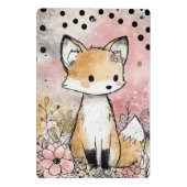 Whimsische Fuchs-Wasserfarben-Blumenkunst Mini Klemmbrett (Rückseite)