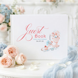Whimsische funky florale skurrile handgezeichnete gästebuch