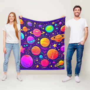 Whimsische Galaxie in sanften Farbtönen Fleecedecke