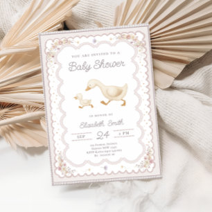 Whimsische Gans Boho geschlechtsneutrale Babyparty Einladung