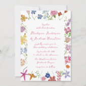 Whimsische Garten-Wildblumen-Hochzeit Einladung (Vorderseite)