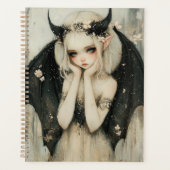 Whimsische Gothic Fantasy Fee mit Blumenkrone Planer (Vorderseite)