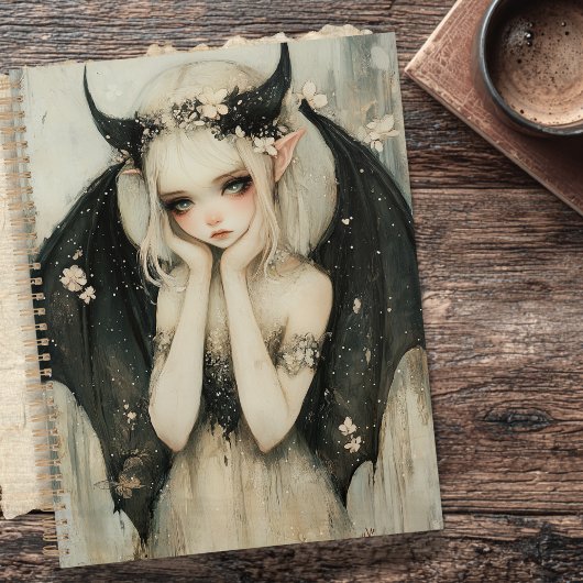 Whimsische Gothic Fantasy Fee mit Blumenkrone Planer