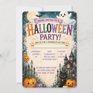 🎃 Whimsische gruselige Halloween-Party-Einladung Einladung