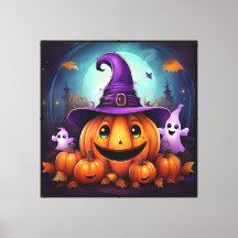 Whimsische Halloween-Wandkunst 40x40 Zoll