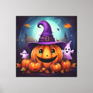 Whimsische Halloween-Wandkunst 40x40 Zoll Leinwanddruck
