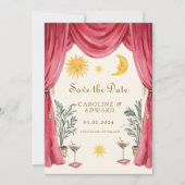Whimsische handgemalte himmlische Folk-Hochzeit Sa Save The Date (Vorderseite)