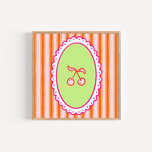 Whimsische handgezeichnete Coquette-Kirschen-Kunst Poster