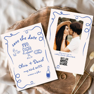 Whimsische handgezeichnete Hochzeitsfotos in Marin Save The Date