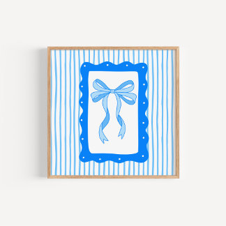 Whimsische handgezeichnete Kokettenblaue Bogen-Kun Poster