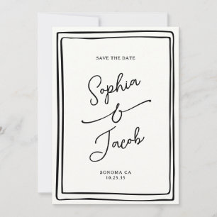 Whimsische handgezeichnete Save-the-Date-Hochzeit Save The Date