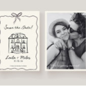 Whimsische, handgezeichnete Save-the-Date-Ortskart Save The Date