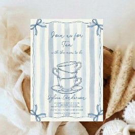 Whimsische handgezeichnete Teeparty-Baby-Party Einladung
