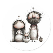 Whimsische Heilige Familie Weihnachten