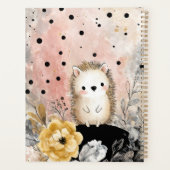 Whimsische Igel-Blumen-Aquarell-Kunst Planer (Rückseite)