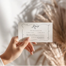 Whimsische Kalligrafie-Hochzeits-RSVP-Karte RSVP Karte
