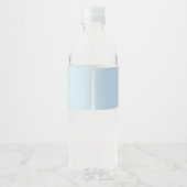 Whimsische Kalligrafie Minimale Retro Blaue Hochze Wasserflaschenetikett (Rückseite)