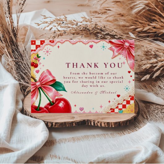 Whimsische Kitsch-Hochzeit Dankeskarte