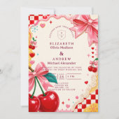 Whimsische Kitsch-Hochzeit Einladung (Vorderseite)