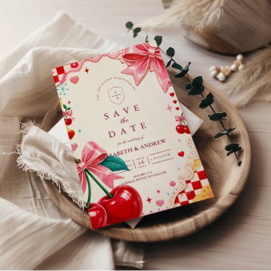 Whimsische Kitsch-Hochzeit Save The Date